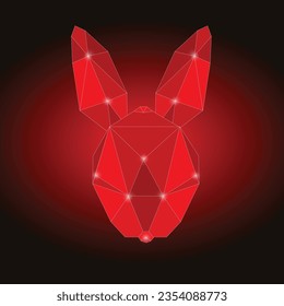 Polygonal and geometric rabbit. Jewelry rabbit vector. 