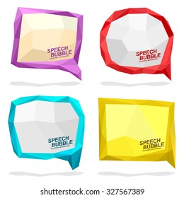 Polygonal geometric speech bubble. Abstract Vector Illustration. low poly style. Vector background.