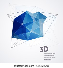 Polygonal geometric, vector 3D printing background
