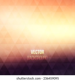 Polygonal geometric vector background with color gradient on triangle shapes pattern. Abstract bright orange-brown blurred mosaic wallpaper for banner design template