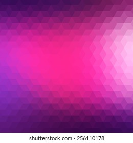 Polygonal geometric vector background with color gradient on triangles or diamond shapes pattern. Abstract vibrant purple blurred mosaic wallpaper for banner design template