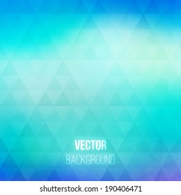 Polygonal geometric vector background with vibrant blended colors on triangle shapes pattern. Abstract bright blue blurred mosaic wallpaper for banner design template