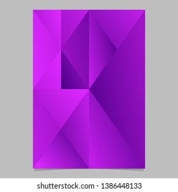 Polygonal geometrical gradient triangle mosaic poster template background - abstract purple minimal vector flyer