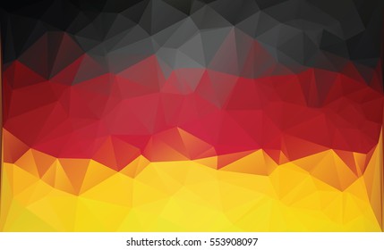 Polygonal german flag. Background low poly style