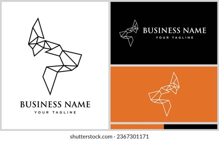 polygonal german shepherd line template