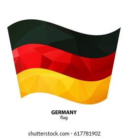 Polygonal Germany flag isolated on white background. Design element for flyers or banners.