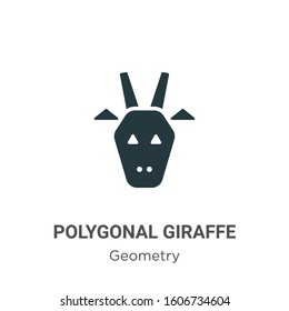 Polygonal giraffe glyph icon vector on white background. Flat vector polygonal giraffe icon symbol sign from modern geometry collection for mobile concept and web apps design.