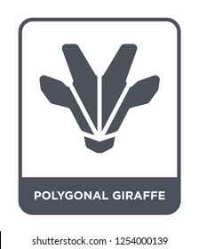 polygonal giraffe icon vector on white background, polygonal giraffe trendy filled icons from Geometry collection, polygonal giraffe simple element illustration