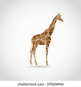 Polygonal Giraffe in low poly design