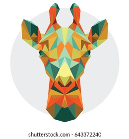 Polygonal giraffe. Modern vector illustration 