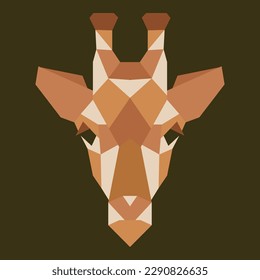 polygonal giraffe vector illustration on dark background