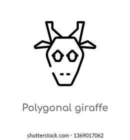 polygonal giraffe vector line icon. Simple element illustration. polygonal giraffe outline icon from geometry concept. Can be used for web and mobile
