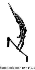 polygonal girl gymnast in uneven bars artistic gymnastics