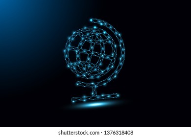 Polygonal Globe - Low poly line style illustration