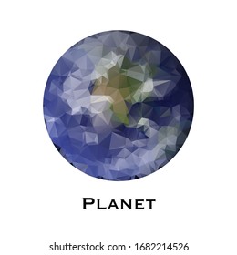 globo poligonal. Tierra de planeta con estilo poligonal. Ilustración del vector de polígono bajo. La tierra antes de la contaminación. 