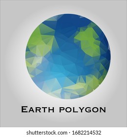 polygonal globe. Planet earth with Polygonal style. Low polygon Vector illustration. The earth before Pollution. 
