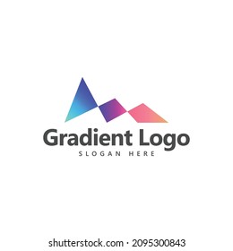 Polygonal gradient logo. Brand identity for company, organization, app, and institution.