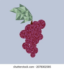 Polygonal Grape. Low poly. Vector illustration
