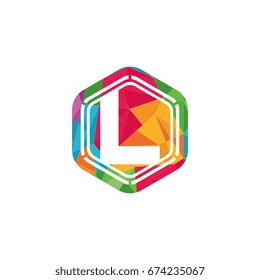 polygonal graphic initial letter l geometrical logo vector
