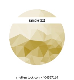 Polygonal graphics. Abstract geometric background (green). Circle with text - Stock Vector
