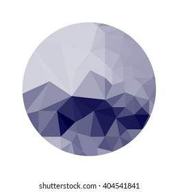 Polygonal graphics. Abstract geometric background (blue). Circle - Stock Vector