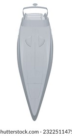 Polygonal gray Speedboat isolated vector illustration. Luxury and expensive boat. 3D.