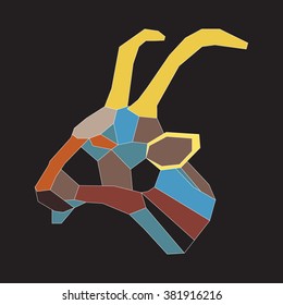 polygonal greater kudu, polygon geometric animal, vector