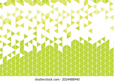 Fondo de mosaico verde poligonal. Resumen de la ilustración vectorial de polos bajos. Patrón triangular, espacio de copia. Diseño de negocio geométrico de plantilla con triángulo para afiche, banner, tarjeta, volante.