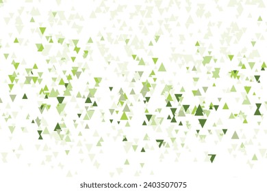 Fondo de mosaico verde poligonal. Resumen de la ilustración vectorial de polos bajos. Patrón triangular, espacio de copia. Diseño de negocio geométrico de plantilla con triángulo para afiche, banner, tarjeta, volante.