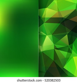 Polygonal green vector background.  Blur background. Can be used in cover design, book design, website background. Vector illustration