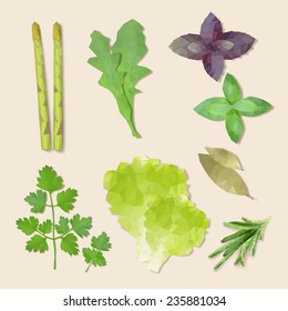 Polygonal greens. Vector illustration