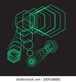Polygonal with halftone layers. You can use it as wall-decor.