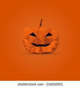 Polygonal halloween pumpkin vector illustration
