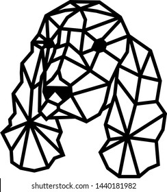 Polygonal head of dog decoration
