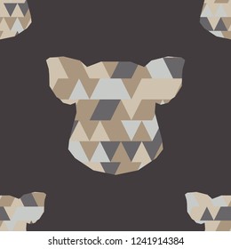 Polygonal head of a Pig. Symbol of year. Seamless background. Graphic element for design. Can be used for wallpaper, textile, invitation card, wrapping, web page background.