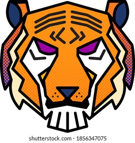 Polygonal head of a Tiger. Geometric Tiger illustration. Outline Vector.