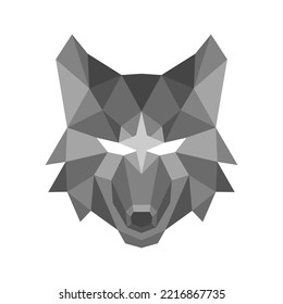 Ilustración vectorial del logotipo del lobo de cabeza poligonal