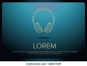 Polygonal Headphones Vector logo design