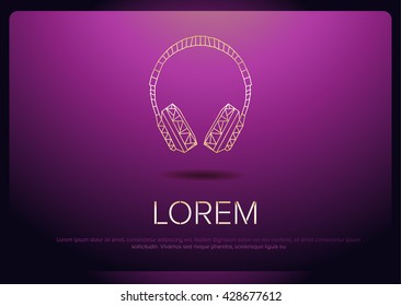 Polygonal Headphones Vector logo design
