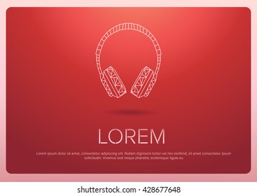 Polygonal Headphones Vector logo design