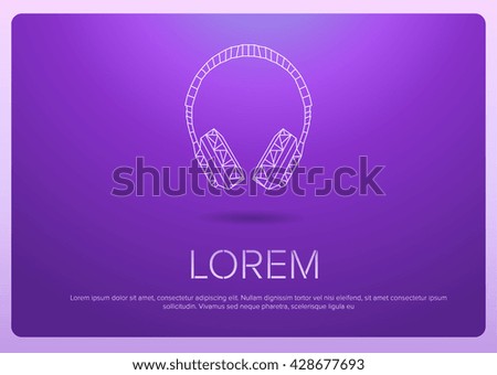 Polygonal Headphones Vector logo design