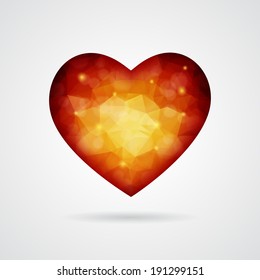 Polygonal heart. EPS10 vector
