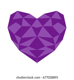 Polygonal heart love valentine design icon flat vector.