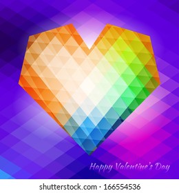 Polygonal heart on triangular background