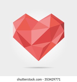 Polygonal Heart In Vector