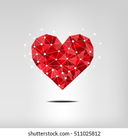 Polygonal Heart in Vector