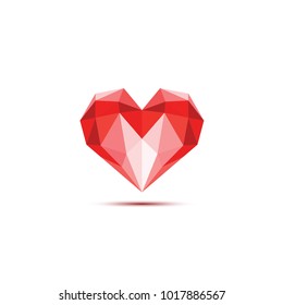 Polygonal Heart Vector illustration.