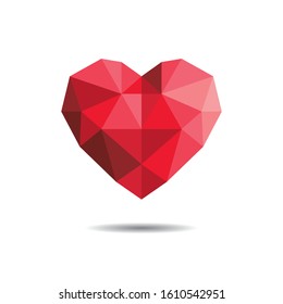 Polygonal Heart With White Background