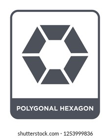 polygonal hexagon icon vector on white background, polygonal hexagon trendy filled icons from Geometry collection, polygonal hexagon simple element illustration