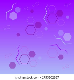 Polygonal Hexagon Pattern Background Blue Sky Violet Purple White Color Vector Design